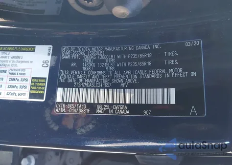 2020 Lexus Rx 350 from USA, damaged, VIN 2T2HZMDA5LC241657